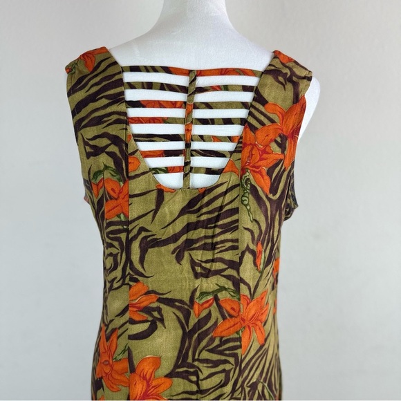 Betsy Lauren Women’s Tropical Floral Button Front Maxi Dress Size 12 - Picture 6 of 11